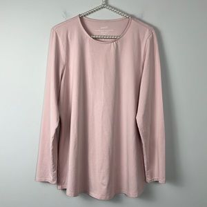 J.Jill purejill PIMA STRETCH-COTTON SHIRTTAIL TEE size M